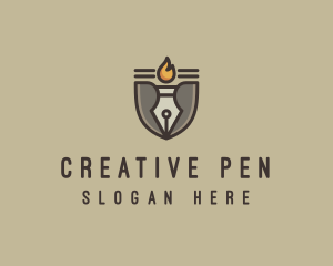 Torch Fountain Pen logo design