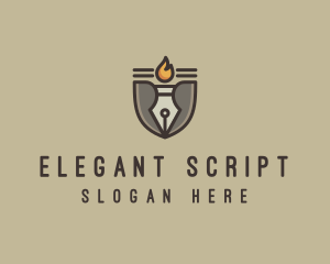 Torch Fountain Pen logo design