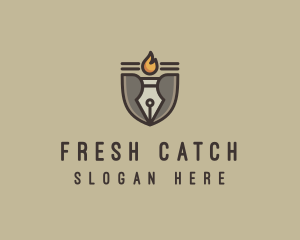 Torch Fountain Pen logo design