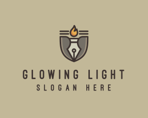 Torch Fountain Pen logo design