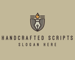 Torch Fountain Pen logo design