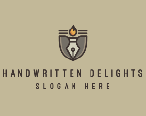 Torch Fountain Pen logo design