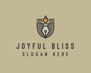 Torch Fountain Pen logo design