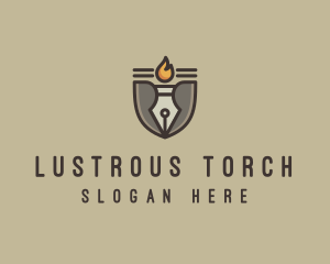 Torch Fountain Pen logo design