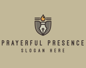 Torch Fountain Pen logo design