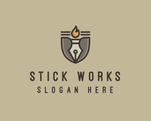 Torch Fountain Pen logo design