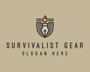 Torch Fountain Pen logo design