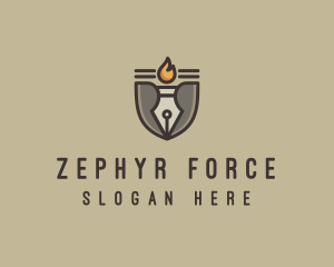 Torch Fountain Pen logo design