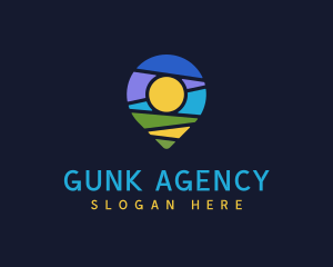 Location Pin Travel Agency logo design