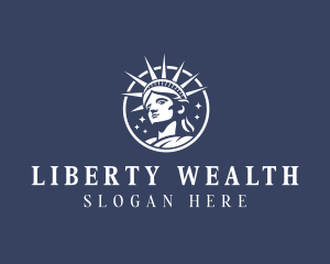 Patriotic Statue of Liberty logo design