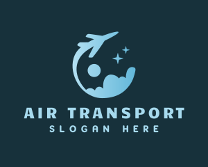 Airline Plane Cloud logo design