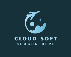 Airline Plane Cloud logo design