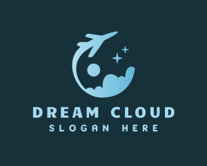 Airline Plane Cloud logo design