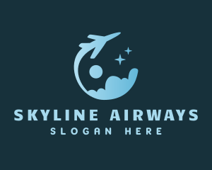 Airline Plane Cloud logo design