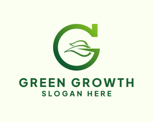 Green Leaf Letter G logo design