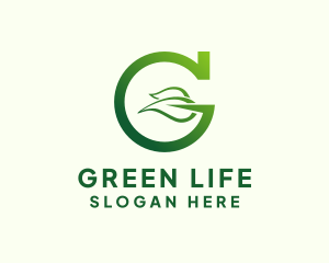 Green Leaf Letter G logo design