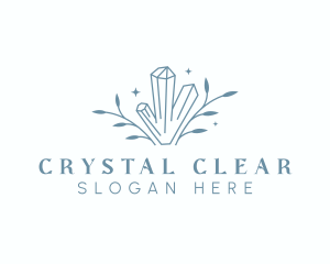 Leaf Sparkle Crystals logo design