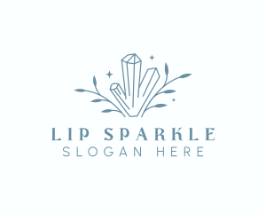 Leaf Sparkle Crystals logo design