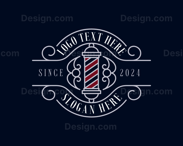 Sleek Barbershop Hairstyling Barber Logo