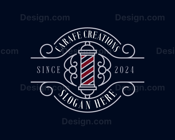 Sleek Barbershop Hairstyling Barber Logo