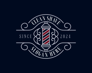 Sleek Barbershop Hairstyling Barber Logo