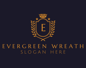 Royalty Wreath Shield logo design