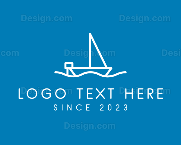 Sea Sailboat Travel Logo