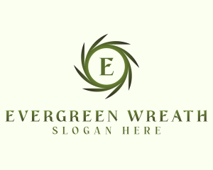 Leaves Wreath Circle logo design