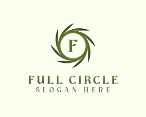 Leaves Wreath Circle logo design