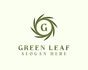 Leaves Wreath Circle logo design