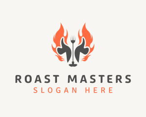 Beef BBQ Roasting logo design