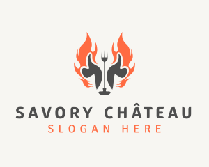 Beef BBQ Roasting logo design