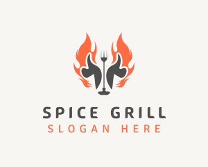 Beef BBQ Roasting logo design