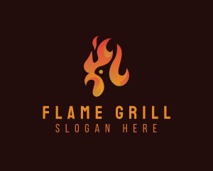 Flame Chicken Grill logo design