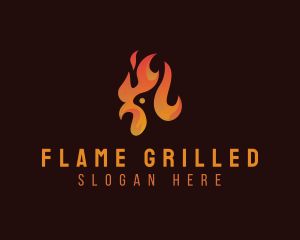 Flame Chicken Grill logo design