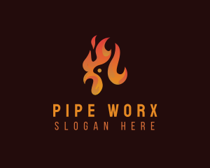 Flame Chicken Grill logo design