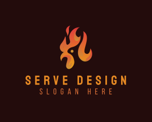 Flame Chicken Grill logo design