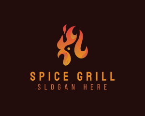 Flame Chicken Grill logo design