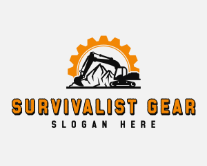 Gear Construction Mining logo design