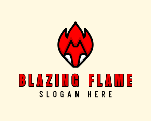 Burning Fire Fox logo design