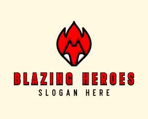 Burning Fire Fox logo design