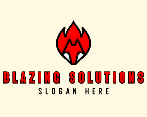 Burning Fire Fox logo design