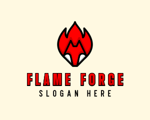 Burning Fire Fox logo design