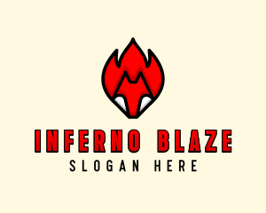 Burning Fire Fox logo design