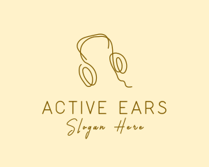 Minimal Headphones Scribble logo