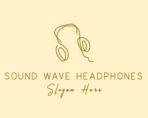 Minimal Headphones Scribble logo