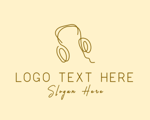 Song - Minimal Headphones Scribble logo design