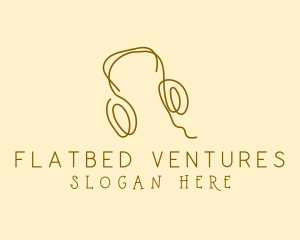 Minimal Headphones Scribble logo design