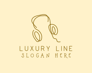 Minimal Headphones Scribble logo design