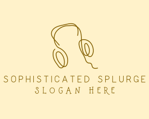 Minimal Headphones Scribble logo design